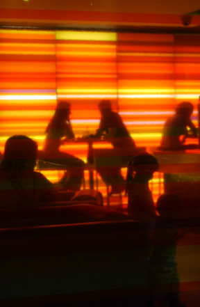 Image of couple dining-silhouette