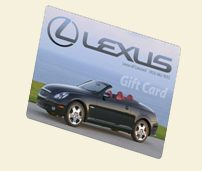 Image of gift card with black Lexus convertible on it