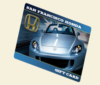Image of gift card wth silver Honda on it
